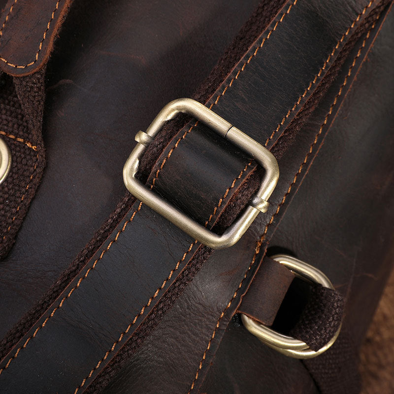 Mochila de Cuero Hombre Vintage Crazy Horse de Viaje