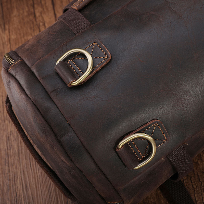Mochila de Cuero Hombre Vintage Crazy Horse de Viaje