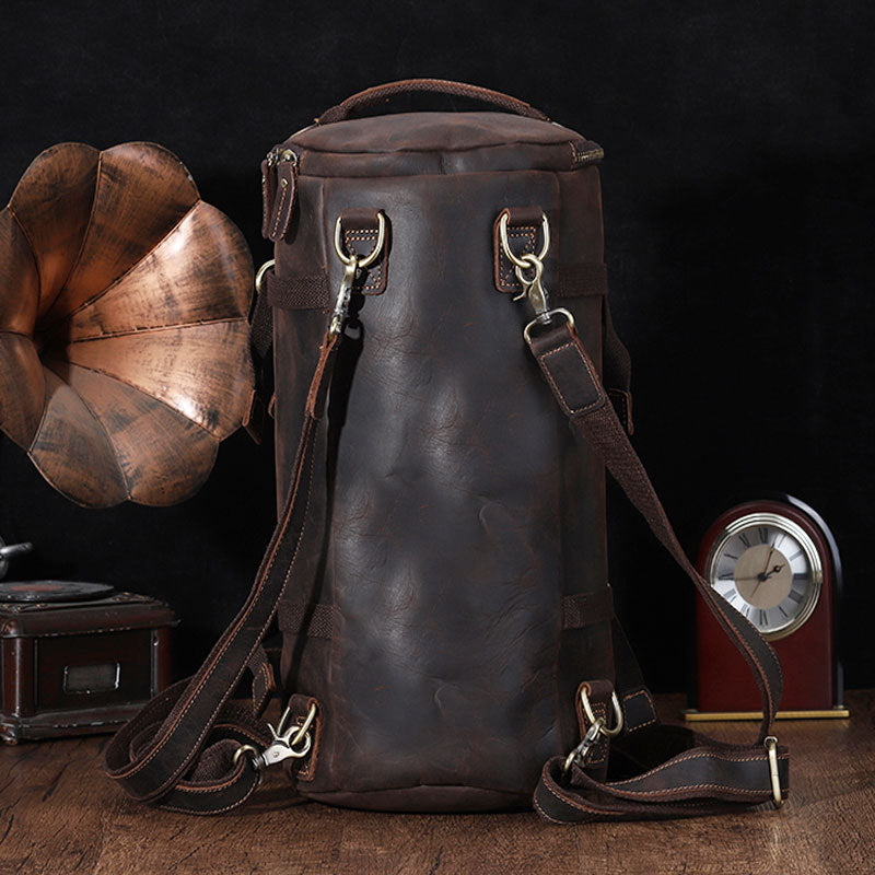 Mochila de Cuero Hombre Vintage Crazy Horse de Viaje