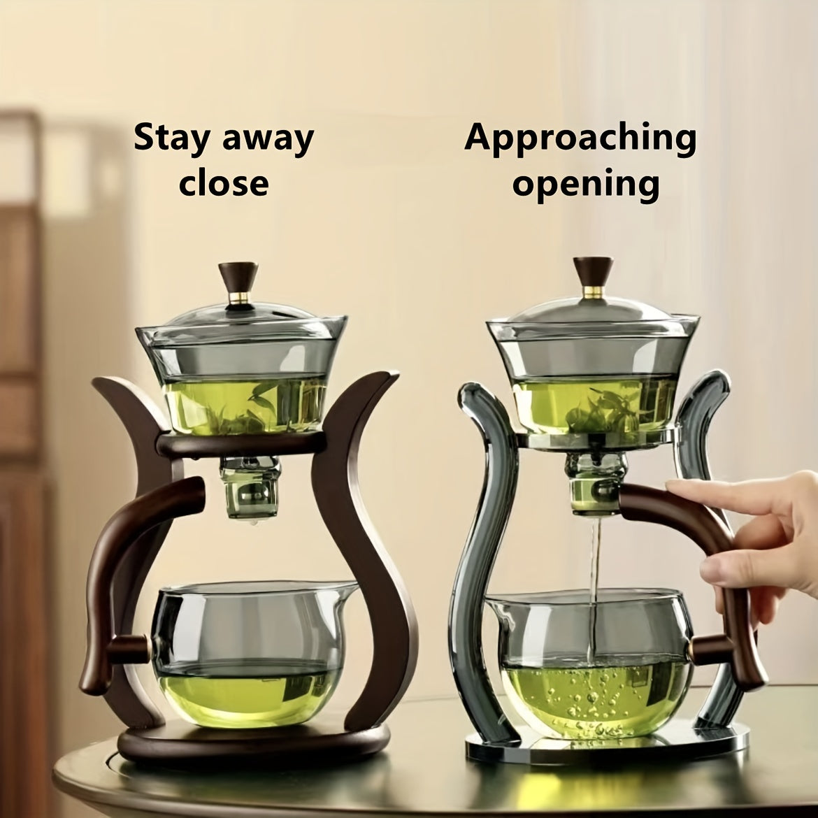 Set de Té Kung Fu de Vidrio con Infusor y Vertido Fácil