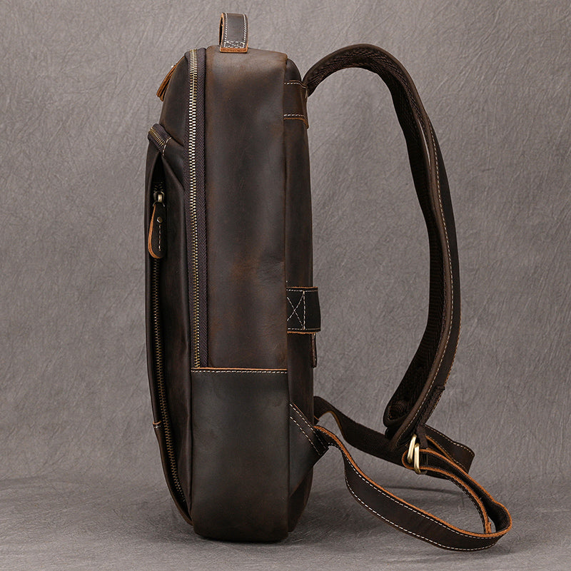 Mochila Vintage de Cuero Grande para Notebook y Viaje