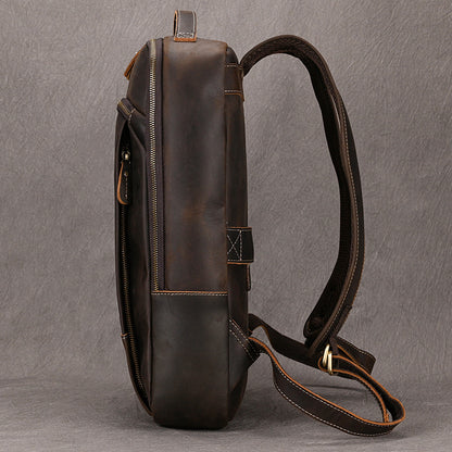 Mochila Vintage de Cuero Grande para Notebook y Viaje
