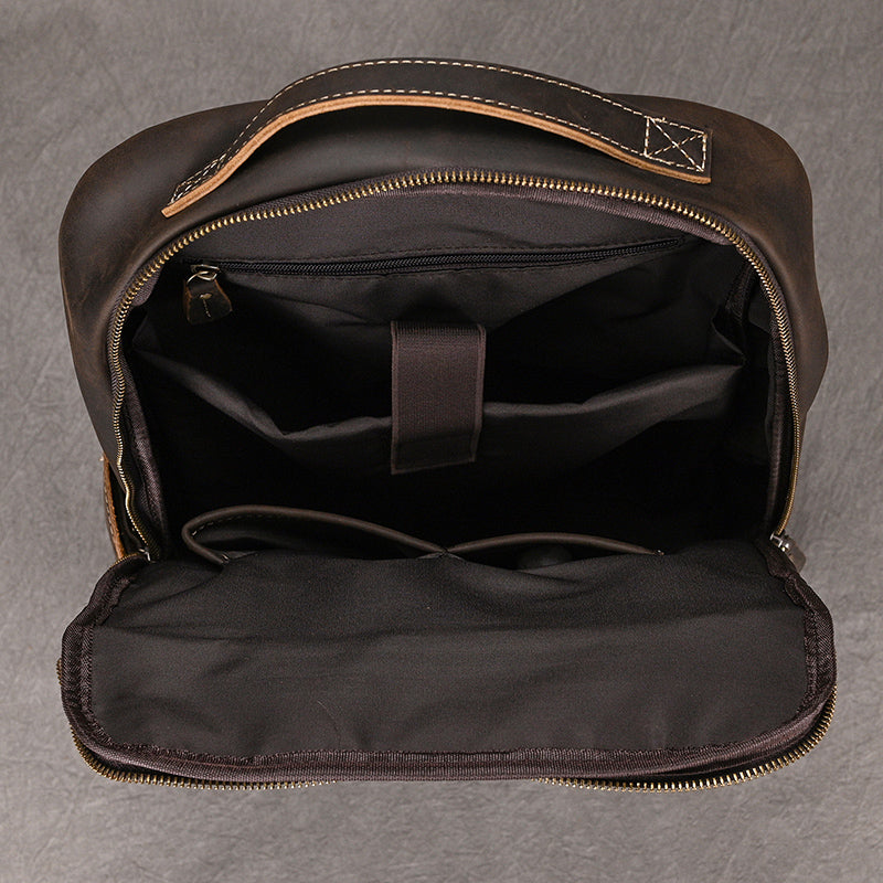 Mochila Vintage de Cuero Grande para Notebook y Viaje