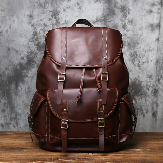 Mochila NZPJ de Cuero Genuino Hombre Rústico