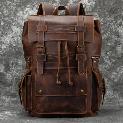 Mochila de Cuero 17'' Hombre con Compartimento Notebook