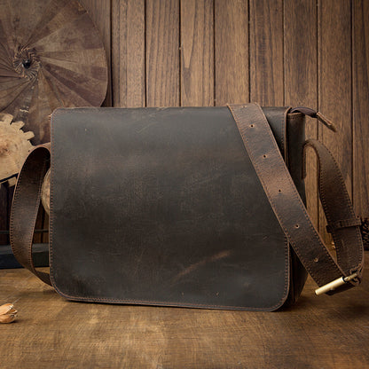 Maletín de Cuero Vintage para Notebook Estilo Mensajero