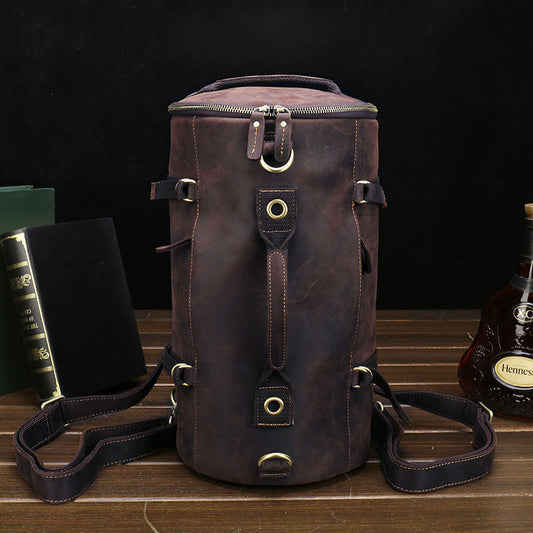 Mochila de Cuero Hombre Vintage Crazy Horse de Viaje