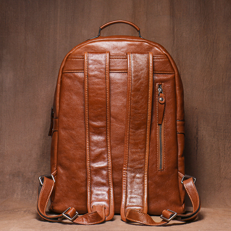 Mochila LUOKIR de Cuero Genuino Hombre Vintage