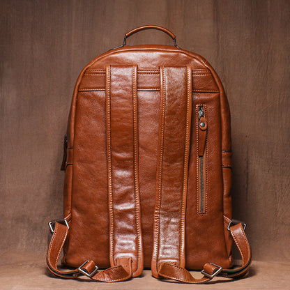 Mochila LUOKIR de Cuero Genuino Hombre Vintage