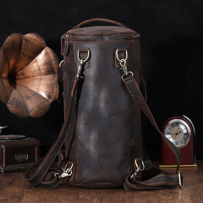 Mochila de Cuero Hombre Vintage Crazy Horse de Viaje