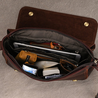 Maletín de Cuero Vintage para Notebook Estilo Mensajero