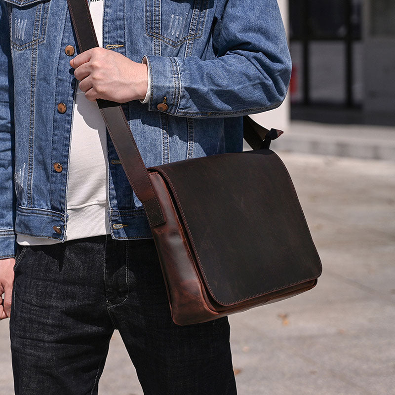 Maletín de Cuero Vintage para Notebook Estilo Mensajero