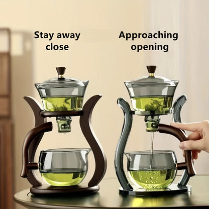 Set de Té Kung Fu de Vidrio con Infusor y Vertido Fácil