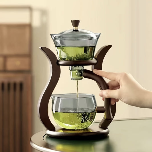 Set de Té Kung Fu de Vidrio con Infusor y Vertido Fácil